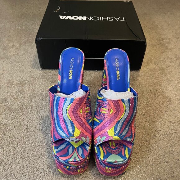 Groovy Mule Platform Heels ☮️ - Women's Size 9 - Picture 6 of 10